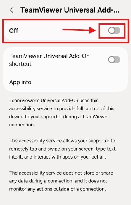 Step 23: Toggle add-on on